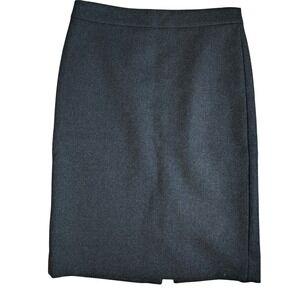 J.Crew Wool Pencil Skirt Womens Size 2 Dark Gray Office‎ Career Wear